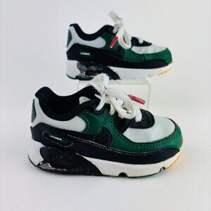 Nike Air Max 90 LTR Size 7C Black Green Sneakers Toddler CD6868 020